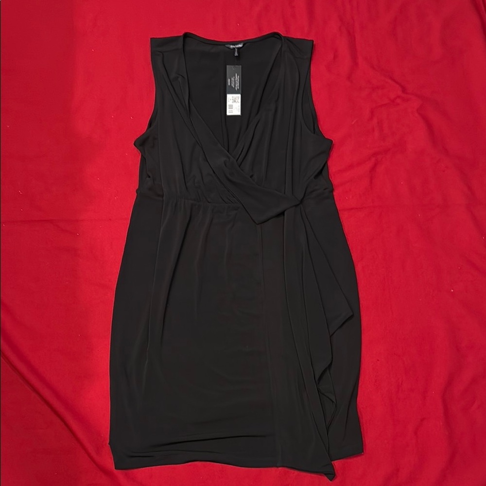 Daisy Fuentes Black Wrap Mini Dress nwt